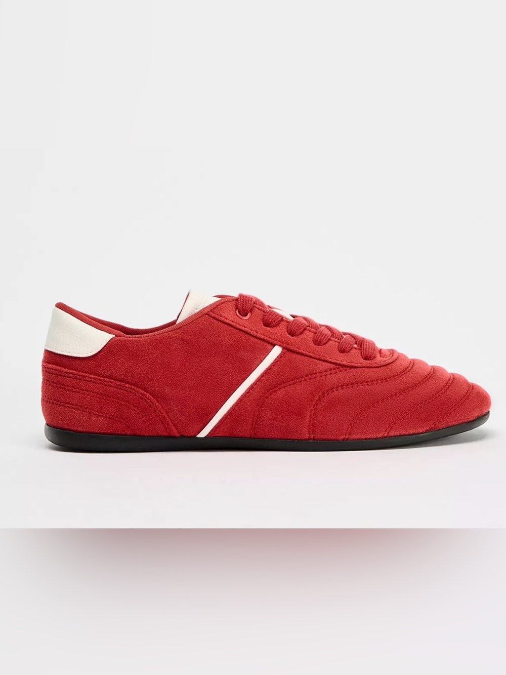 Zara padded running shoe , red and cream sneakers